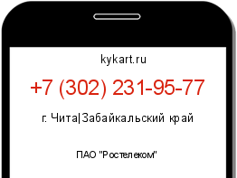 Информация о номере телефона +7 (302) 231-95-77: регион, оператор