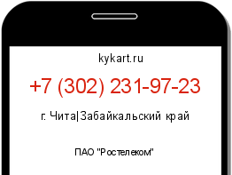 Информация о номере телефона +7 (302) 231-97-23: регион, оператор