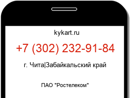 Информация о номере телефона +7 (302) 232-91-84: регион, оператор