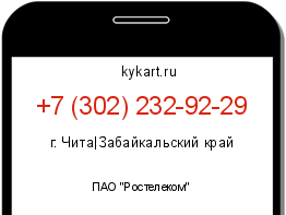 Информация о номере телефона +7 (302) 232-92-29: регион, оператор