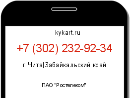 Информация о номере телефона +7 (302) 232-92-34: регион, оператор
