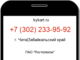 Информация о номере телефона +7 (302) 233-95-92: регион, оператор