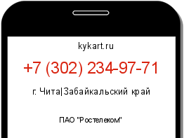 Информация о номере телефона +7 (302) 234-97-71: регион, оператор