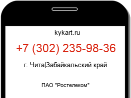 Информация о номере телефона +7 (302) 235-98-36: регион, оператор