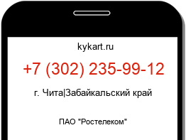 Информация о номере телефона +7 (302) 235-99-12: регион, оператор