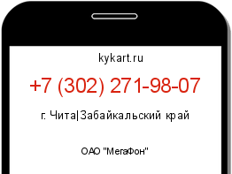 Информация о номере телефона +7 (302) 271-98-07: регион, оператор