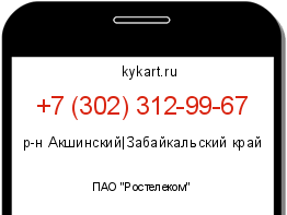 Информация о номере телефона +7 (302) 312-99-67: регион, оператор