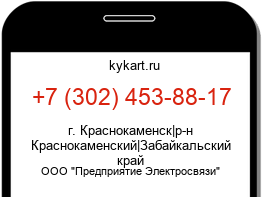 Информация о номере телефона +7 (302) 453-88-17: регион, оператор