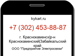 Информация о номере телефона +7 (302) 453-88-87: регион, оператор
