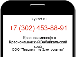 Информация о номере телефона +7 (302) 453-88-91: регион, оператор