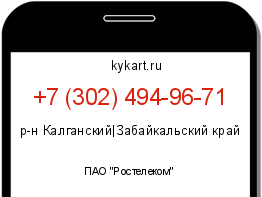 Информация о номере телефона +7 (302) 494-96-71: регион, оператор