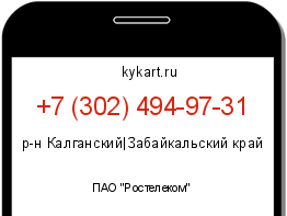 Информация о номере телефона +7 (302) 494-97-31: регион, оператор