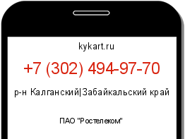 Информация о номере телефона +7 (302) 494-97-70: регион, оператор