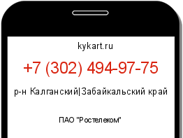 Информация о номере телефона +7 (302) 494-97-75: регион, оператор