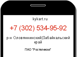 Информация о номере телефона +7 (302) 534-95-92: регион, оператор