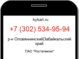 Информация о номере телефона +7 (302) 534-95-94: регион, оператор