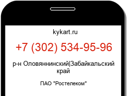 Информация о номере телефона +7 (302) 534-95-96: регион, оператор