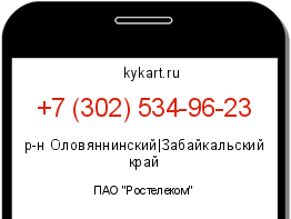 Информация о номере телефона +7 (302) 534-96-23: регион, оператор