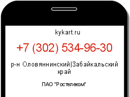 Информация о номере телефона +7 (302) 534-96-30: регион, оператор
