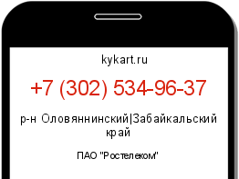 Информация о номере телефона +7 (302) 534-96-37: регион, оператор