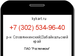 Информация о номере телефона +7 (302) 534-96-40: регион, оператор