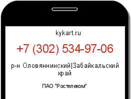 Информация о номере телефона +7 (302) 534-97-06: регион, оператор