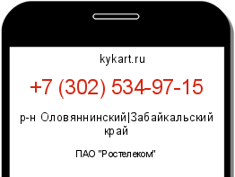 Информация о номере телефона +7 (302) 534-97-15: регион, оператор
