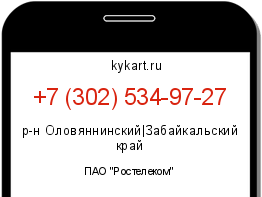 Информация о номере телефона +7 (302) 534-97-27: регион, оператор
