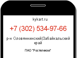 Информация о номере телефона +7 (302) 534-97-66: регион, оператор