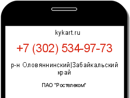 Информация о номере телефона +7 (302) 534-97-73: регион, оператор