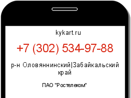 Информация о номере телефона +7 (302) 534-97-88: регион, оператор