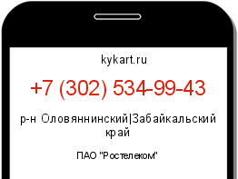 Информация о номере телефона +7 (302) 534-99-43: регион, оператор
