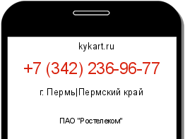 Информация о номере телефона +7 (342) 236-96-77: регион, оператор