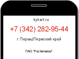 Информация о номере телефона +7 (342) 282-95-44: регион, оператор
