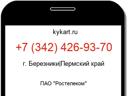 Информация о номере телефона +7 (342) 426-93-70: регион, оператор