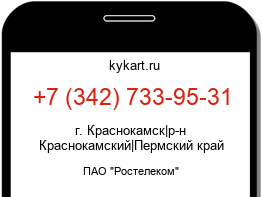 Информация о номере телефона +7 (342) 733-95-31: регион, оператор