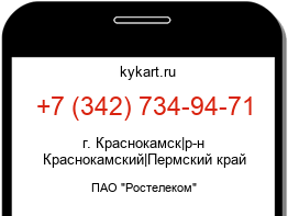 Информация о номере телефона +7 (342) 734-94-71: регион, оператор