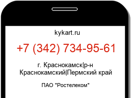 Информация о номере телефона +7 (342) 734-95-61: регион, оператор