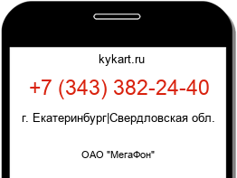 Информация о номере телефона +7 (343) 382-24-40: регион, оператор