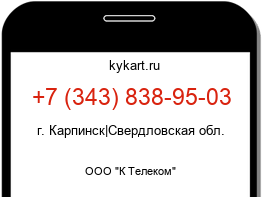 Информация о номере телефона +7 (343) 838-95-03: регион, оператор