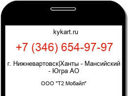 Информация о номере телефона +7 (346) 654-97-97: регион, оператор