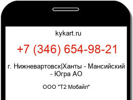Информация о номере телефона +7 (346) 654-98-21: регион, оператор