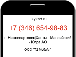 Информация о номере телефона +7 (346) 654-98-83: регион, оператор