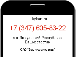 Информация о номере телефона +7 (347) 605-83-22: регион, оператор