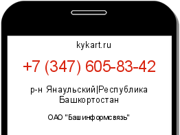 Информация о номере телефона +7 (347) 605-83-42: регион, оператор