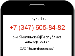 Информация о номере телефона +7 (347) 605-84-82: регион, оператор