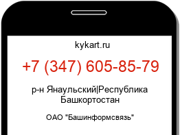 Информация о номере телефона +7 (347) 605-85-79: регион, оператор