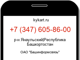 Информация о номере телефона +7 (347) 605-86-00: регион, оператор
