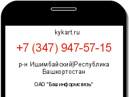 Информация о номере телефона +7 (347) 947-57-15: регион, оператор