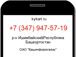 Информация о номере телефона +7 (347) 947-57-19: регион, оператор